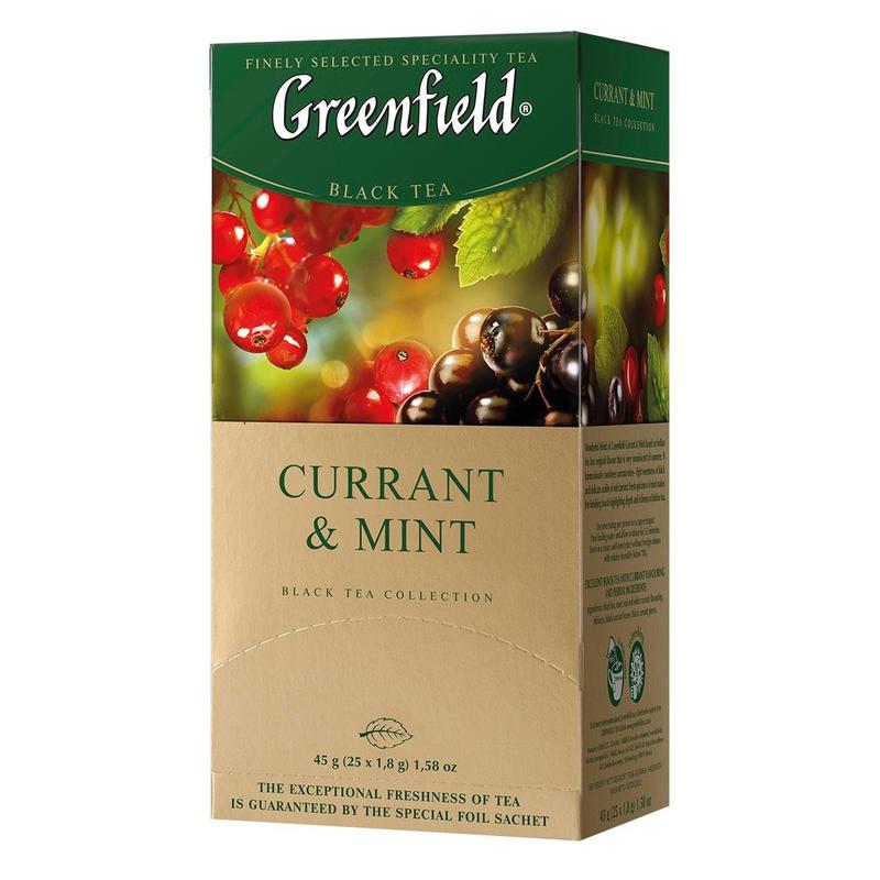 Чай GREENFIELD Чёрный смородина и мята (Currant & Mint) 25 пак. в магазине Тольятти-Водокачка, фото 
