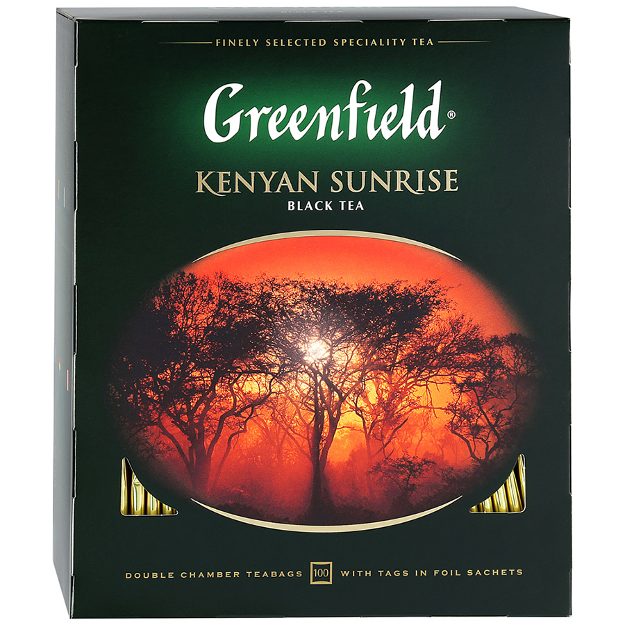 Чай GREENFIELD Чёрный кенийский (Kenyan sunrise) 100 пак. в магазине Тольятти-Водокачка, фото 