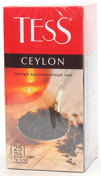 Чай TESS Чёрный цейлонский высокогорный (Ceylon) 25 пак. в магазине Тольятти-Водокачка, фото 