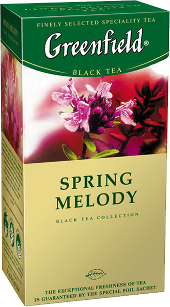 Чай GREENFIELD Чёрный чабрец и мята (Spring Melody) 25 пак.  в магазине Тольятти-Водокачка, фото 