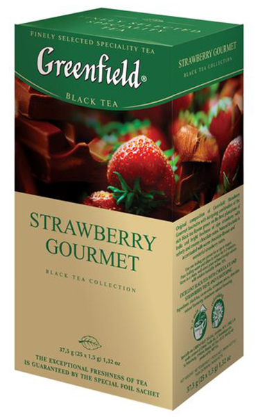 Чай GREENFIELD Чёрный шоколад и клубника (Strawberry Gourmet) 25 пак. в магазине Тольятти-Водокачка, фото 