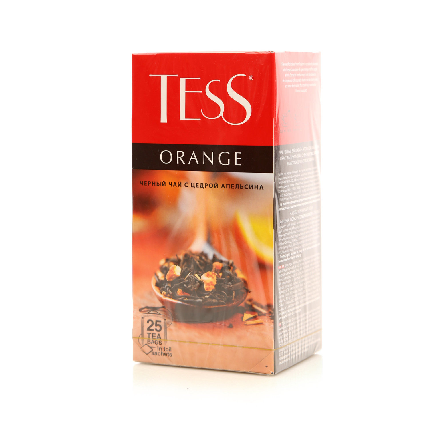 Чай TESS Чёрный цедра апельсина (Orange) 25 пак. в магазине Тольятти-Водокачка, фото 