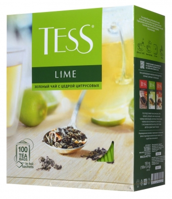 Чай TESS Зелёный лайм (Lime) 100 пак. в магазине Тольятти-Водокачка, фото 