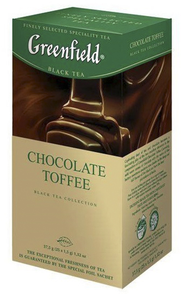 Чай GREENFIELD Чёрный шоколадные ириски (Chocolate Toffee) 25 пак. в магазине Тольятти-Водокачка, фото 