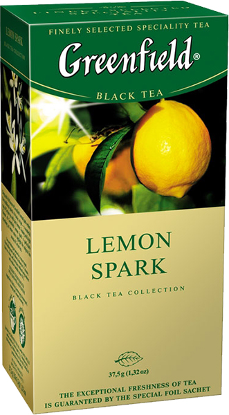 Чай GREENFIELD Чёрный лимон (Lemon spark) 25 пак. в магазине Тольятти-Водокачка, фото 