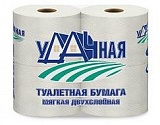 Бумага туалетная УДАЧНАЯ Серая 2 сл. (4 рул.)  в магазине Тольятти-Водокачка, фото 